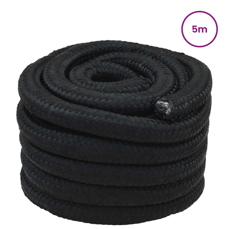 Laivo virvė 6 mm 5 m Juoda