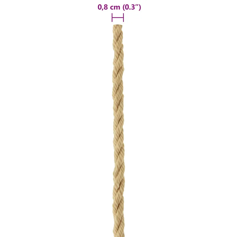 Laivo virvė 0.8 mm 50 m Natūrali