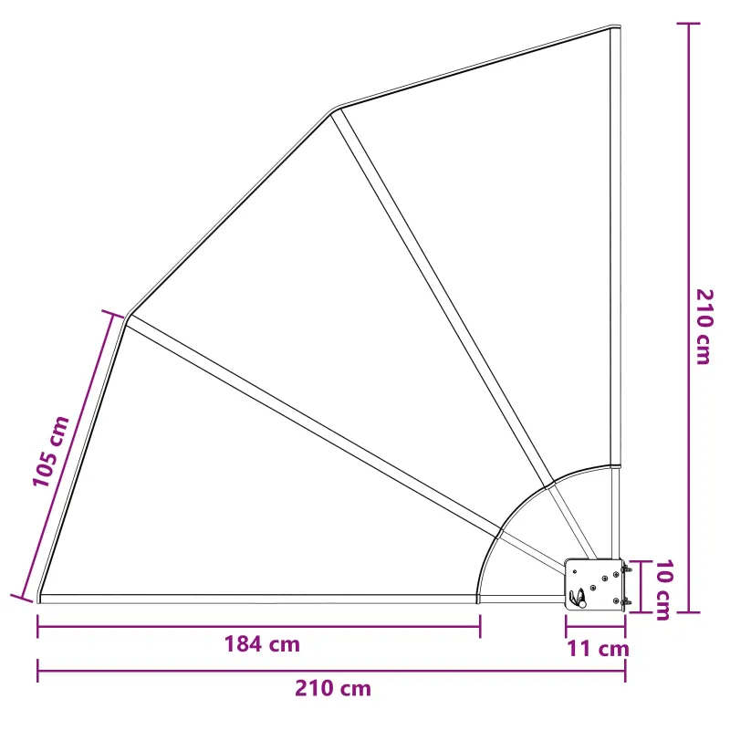 Balkono privatumo ekranas 210 x 210 cm Poliesteris Ruda