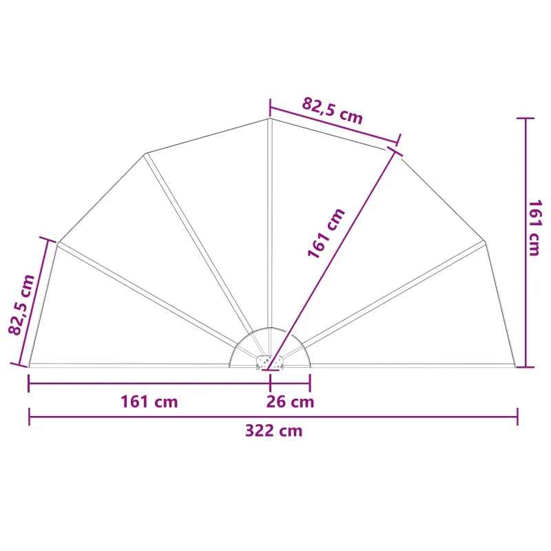 Balkono privatumo ekranas Ø 320 cm Poliesteris Ruda