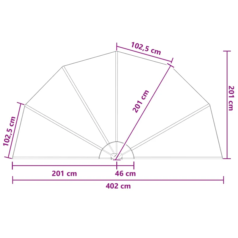 Balkono privatumo ekranas Ø 400 cm Poliesteris Ruda