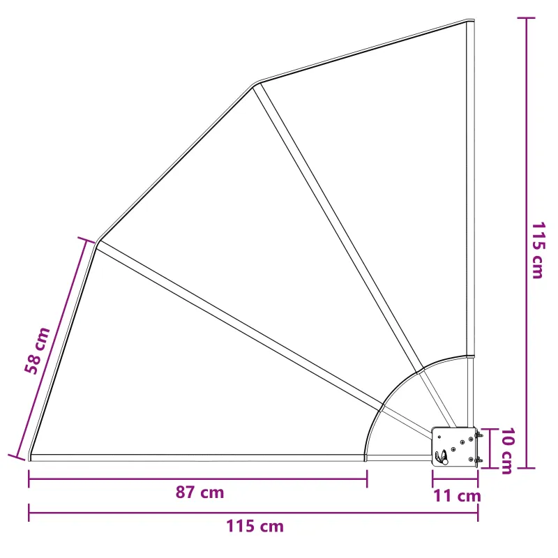 Balkono privatumo ekranas 115 x 115 cm Poliesteris