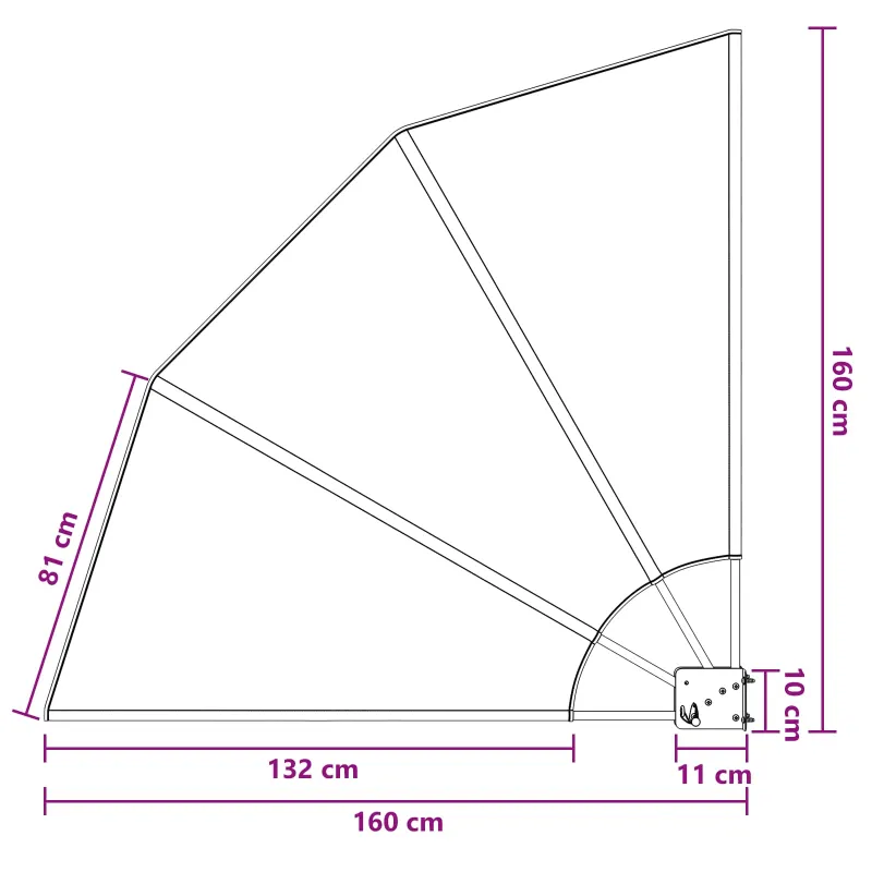 Balkono privatumo ekranas 160 x 160 cm Poliesteris