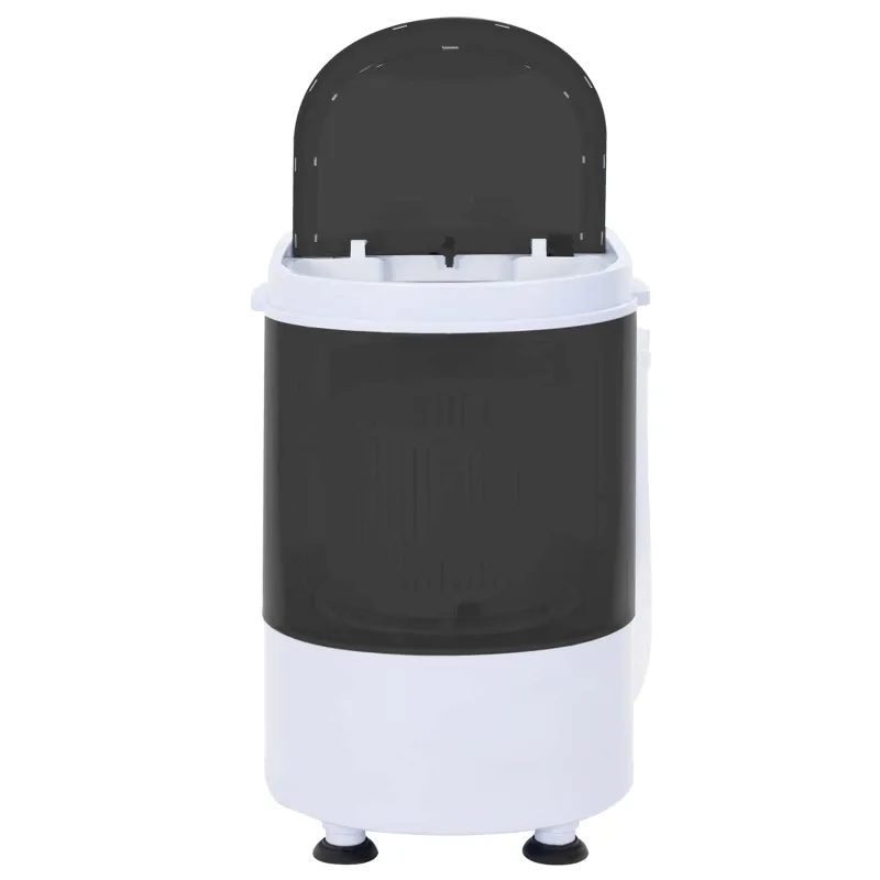 Mini skalbimo mašina su vienu būgnu 2,6 kg Juoda ir Balta