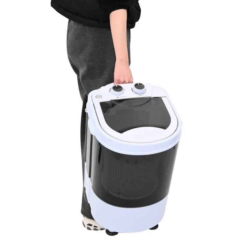 Mini skalbimo mašina su vienu būgnu 2,6 kg Juoda ir Balta