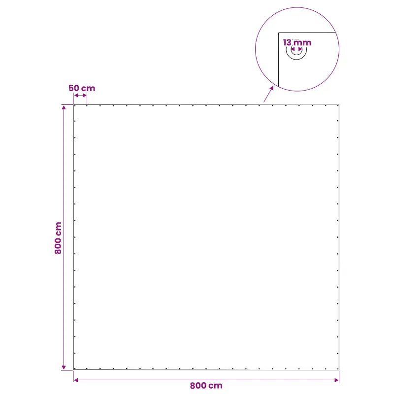 Tent su kilpom Žalia 8 x 8 m 140 gsm PE