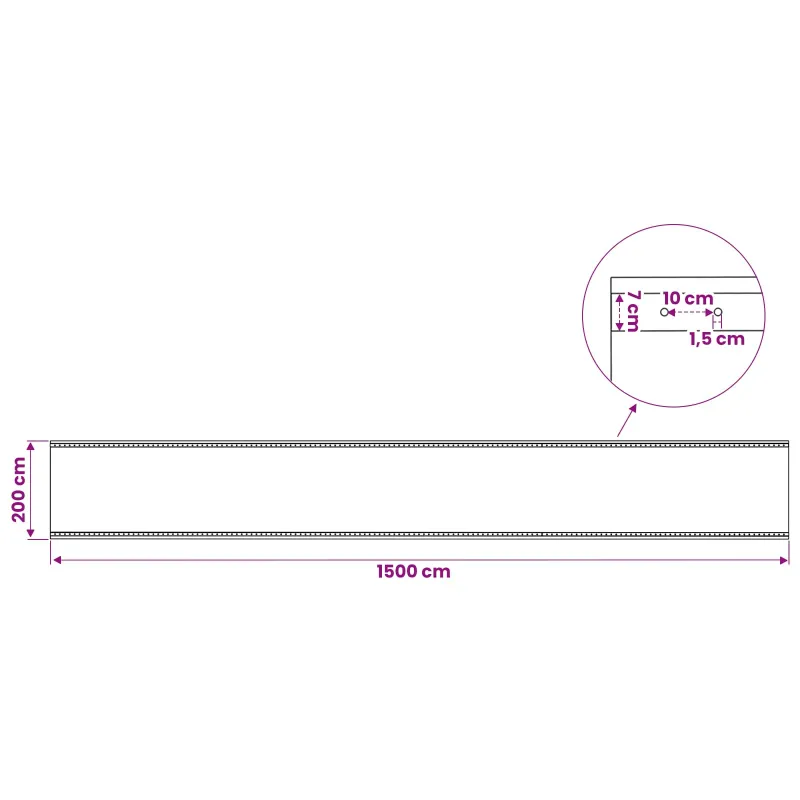 Tent su kilpom Žalia 2 x 15 m 260 gsm PE