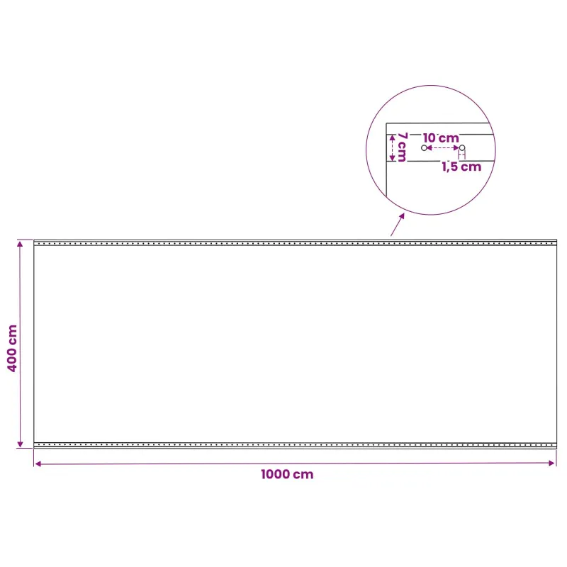 Tent su kilpom Žalia 4 x 10 m 260 gsm PE