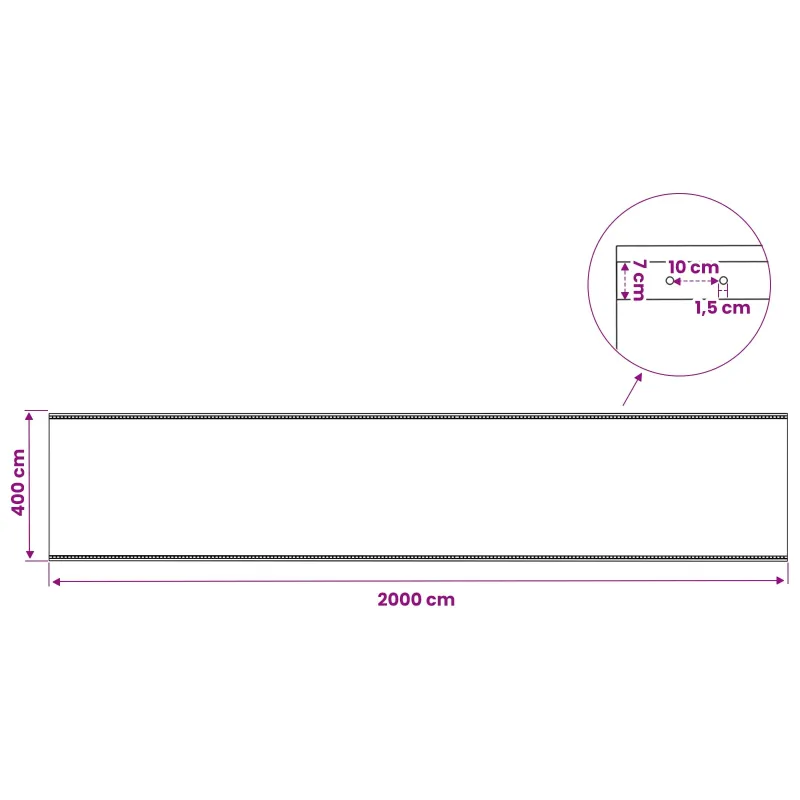 Tent su kilpom Žalia 4 x 20 m 260 gsm PE