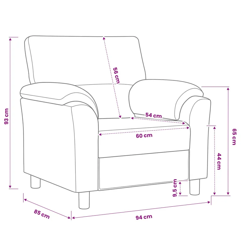 Sofa Kreminė 94 x 85 x 93 cm Aksomas