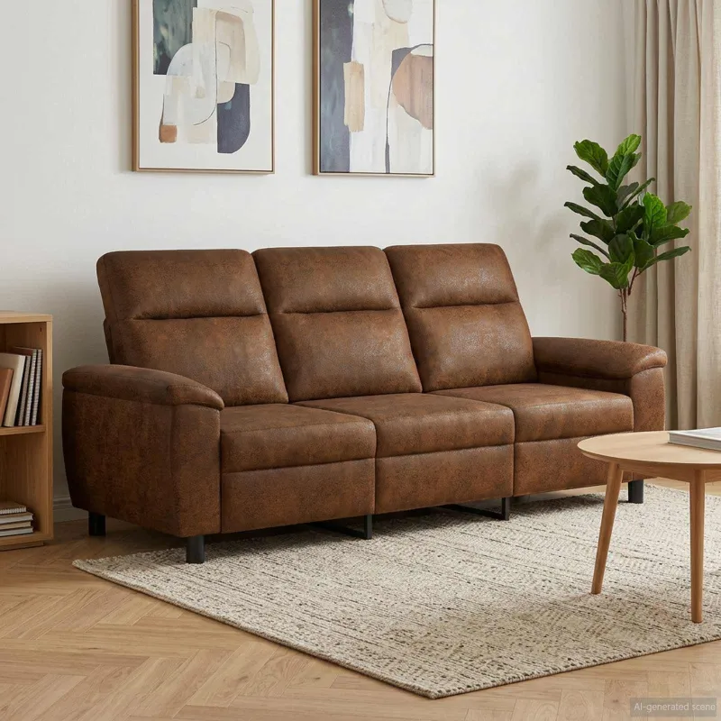Sofa Ruda 214 x 90 x 95 cm Dirbtinė suedė oda