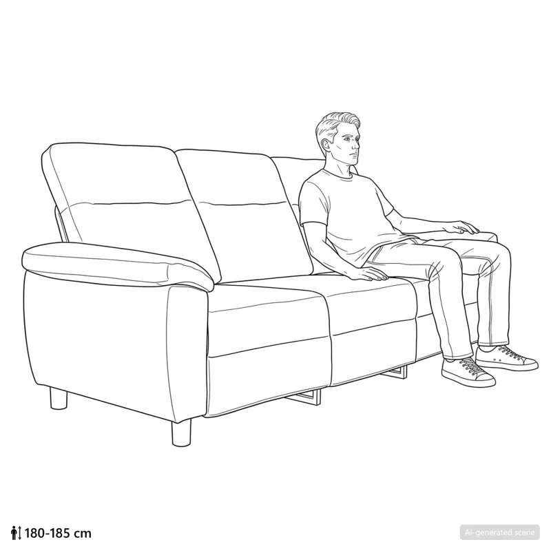 Sofa Ruda 214 x 90 x 95 cm Dirbtinė suedė oda
