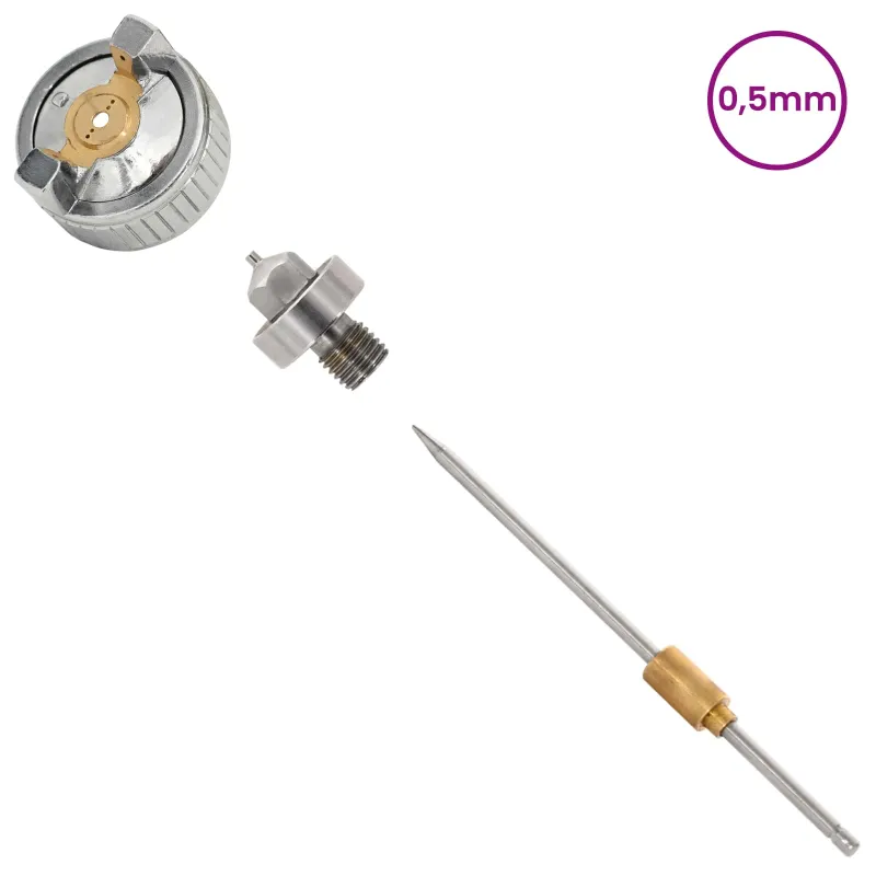 HVLP purkštuvo antgalis 0,8 mm antgalis Sidabrinė