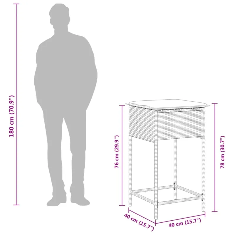 Sodo komplekti, 5 osainen, ruskea, polyratasta, pehmusteilla