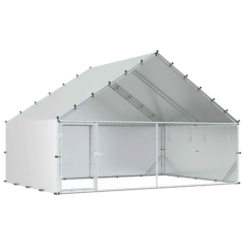 Vištų coop su stogu Sidabrinė 300 x 200 x 190 cm