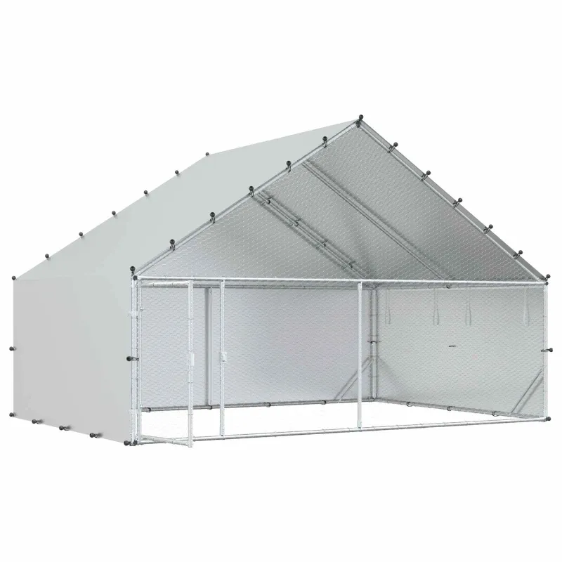 Vištų coop su stogu Sidabrinė 300 x 200 x 190 cm