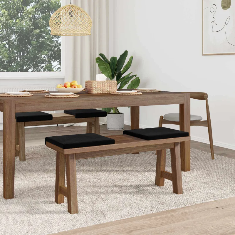 Suoliuko pagalvė 4 vnt. Aksomas Juoda Gylis 35 cm