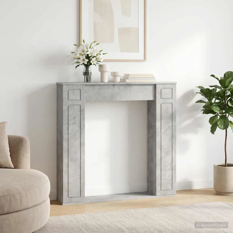 Židinio rėmas Betono pilka 100 x 20 x 100 cm Apdirbta mediena