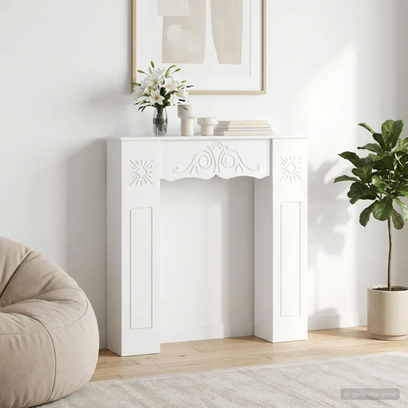 Židinio rėmas Balta 102 x 20 x 102 cm Apdirbta mediena