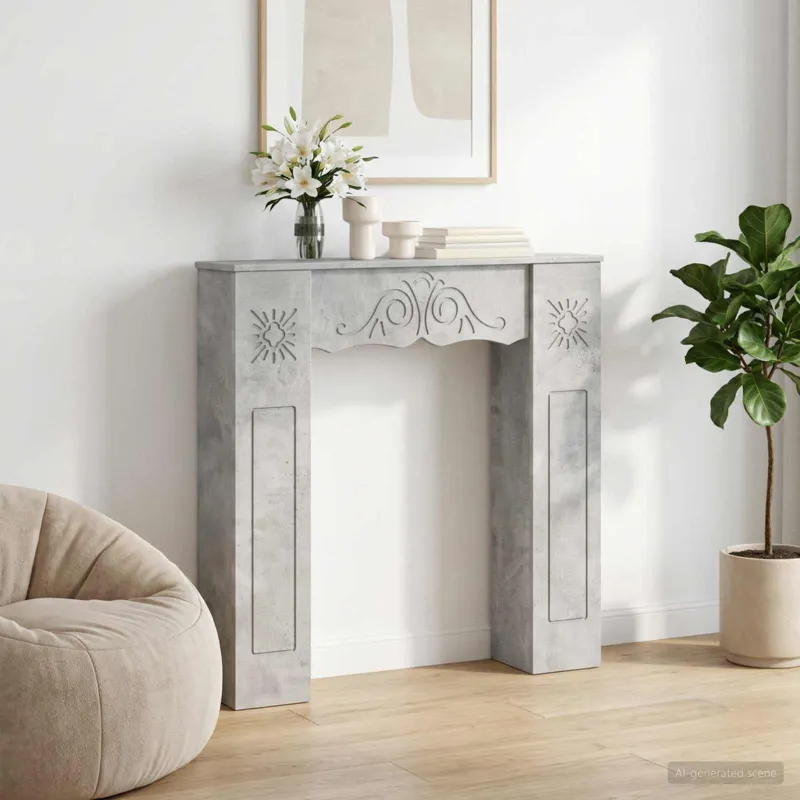 Židinio rėmas Betono pilka 102 x 20 x 102 cm Apdirbta mediena