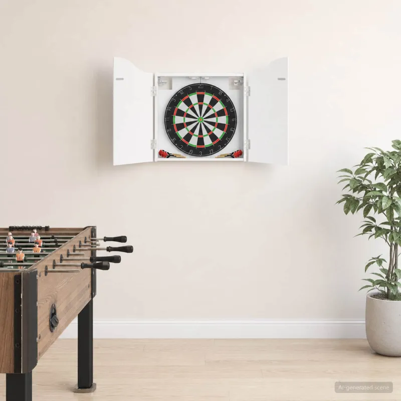 Dartboard spinta Balta 56 x 12 x 63 cm Apdirbta mediena