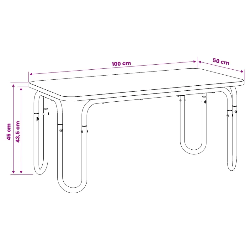Kavos staliukas Artisano ąžuolo 100 x 50 x 45 cm