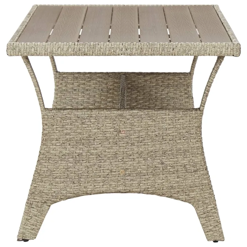 Puutarhapöytä, harmaa, 120x70x66cm, polyrattana