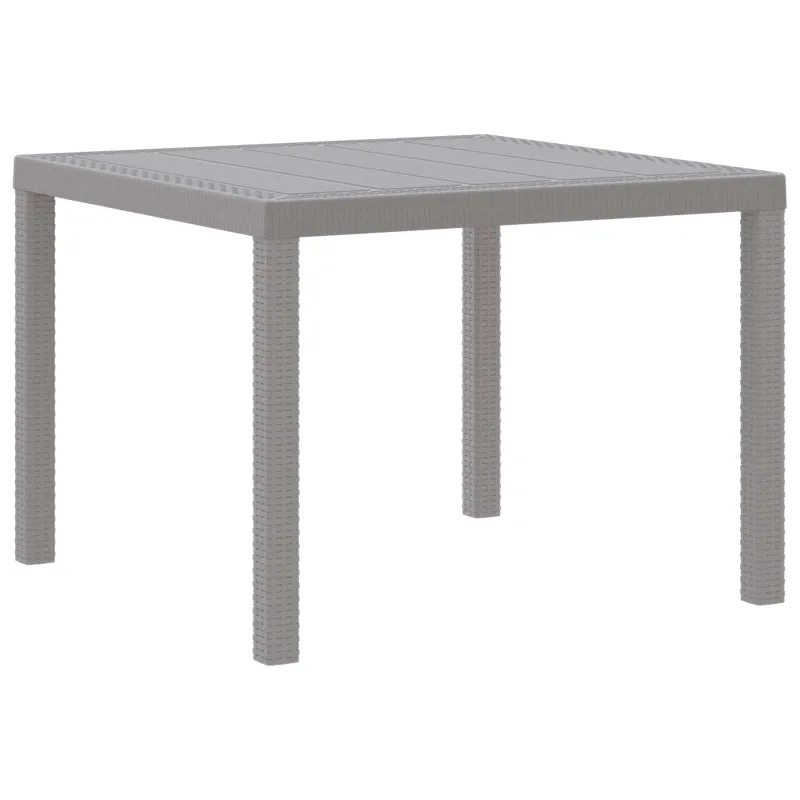 Sodo stalas Šviesiai pilka 100 x 100 x 73 cm poliratanas