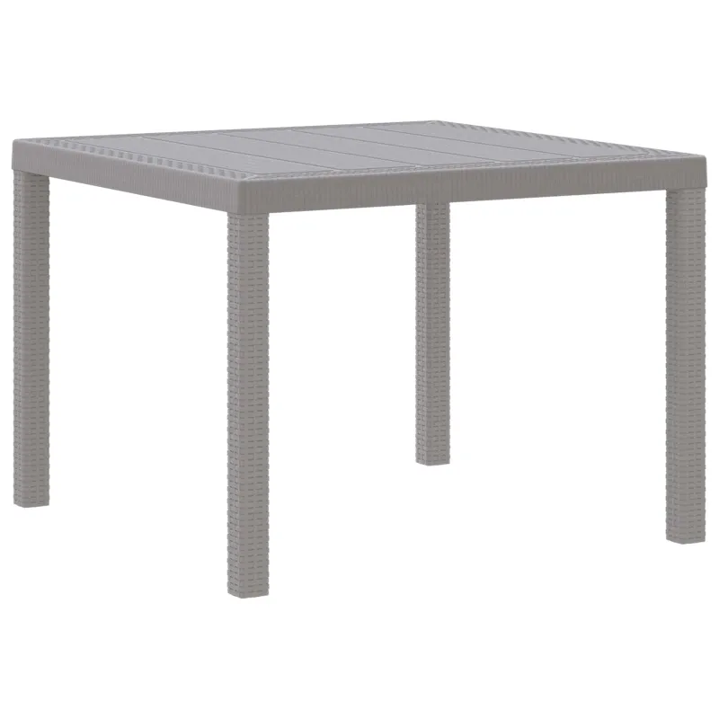 Sodo stalas Šviesiai pilka 100 x 100 x 73 cm poliratanas