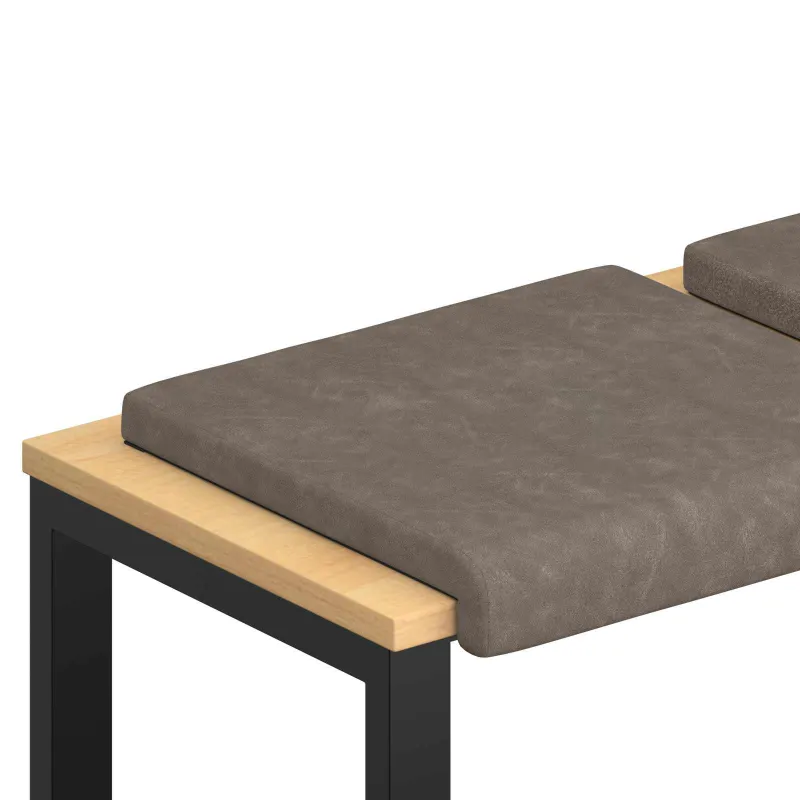 Suoliuko pagalvė 2 vnt. Dirbtinė oda Pilka Gylis 35 cm