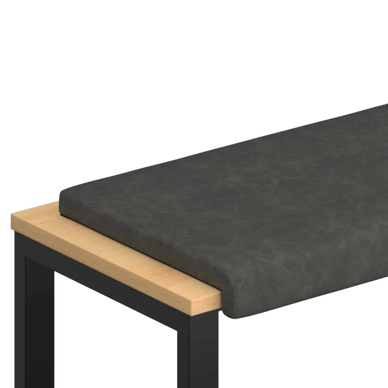 Suoliuko pagalvė Dirbtinė oda Juoda Gylis 35 cm