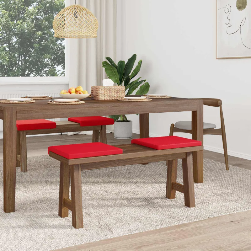 Suoliuko pagalvė 4 vnt. Dirbtinė oda Raudona Gylis 35 cm