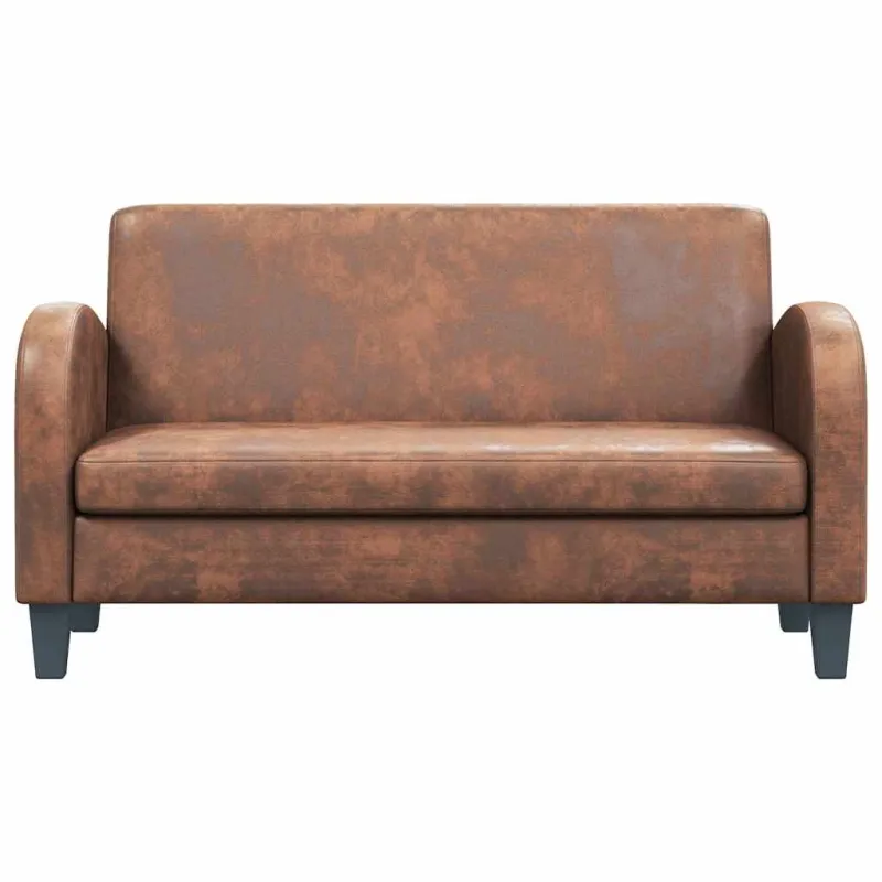 Dvivietė sofa, dirbtinė zomšos oda, ruda