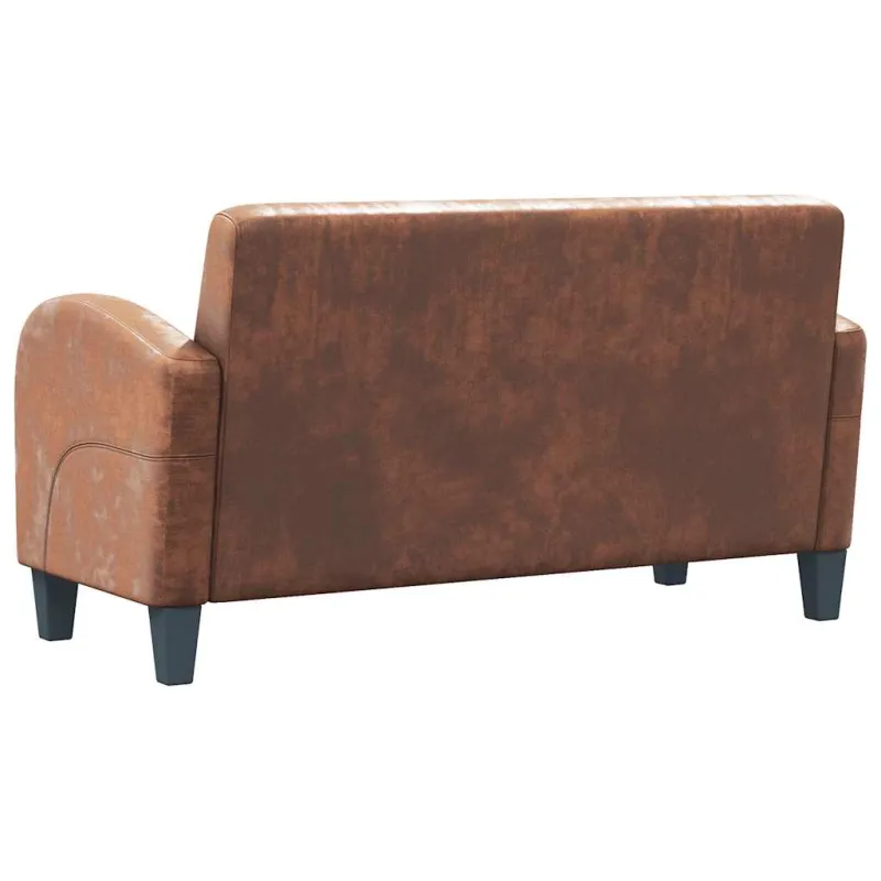 Dvivietė sofa, dirbtinė zomšos oda, ruda