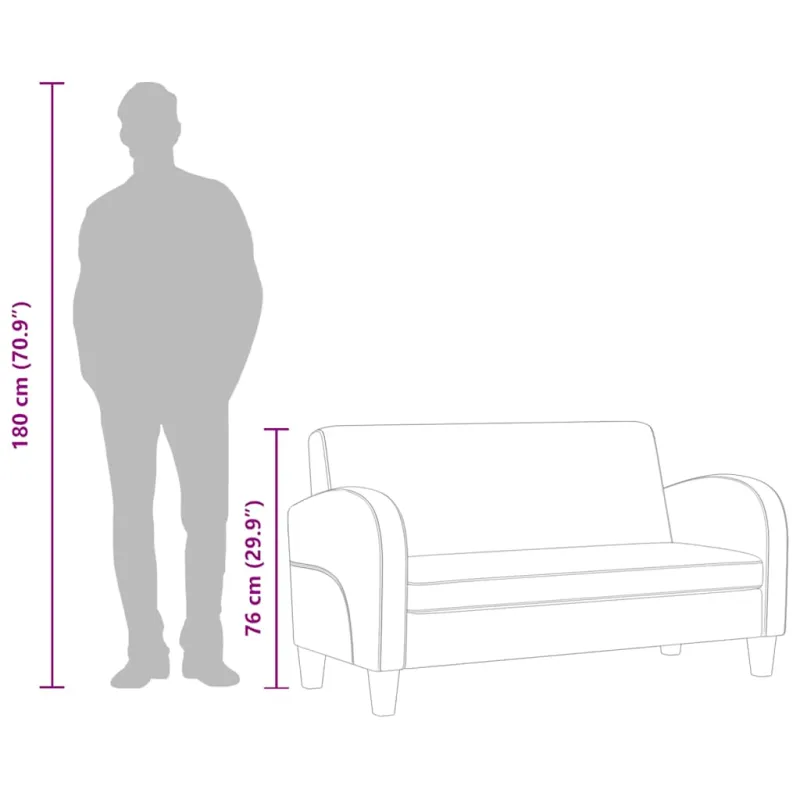 Dvivietė sofa, dirbtinė zomšos oda, ruda