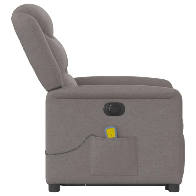 Atsistojantis elektrinis masažinis krėslas, taupe, audinys