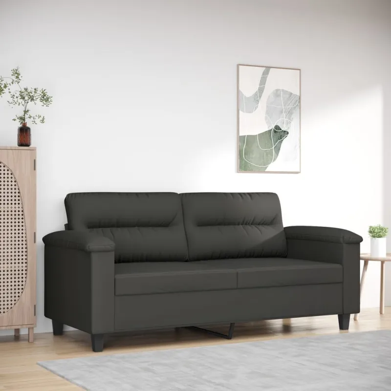 Dvivietė sofa, tamsiai pilka, 140cm, mikropluošto audinys