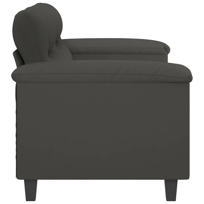 Dvivietė sofa, tamsiai pilka, 140cm, mikropluošto audinys