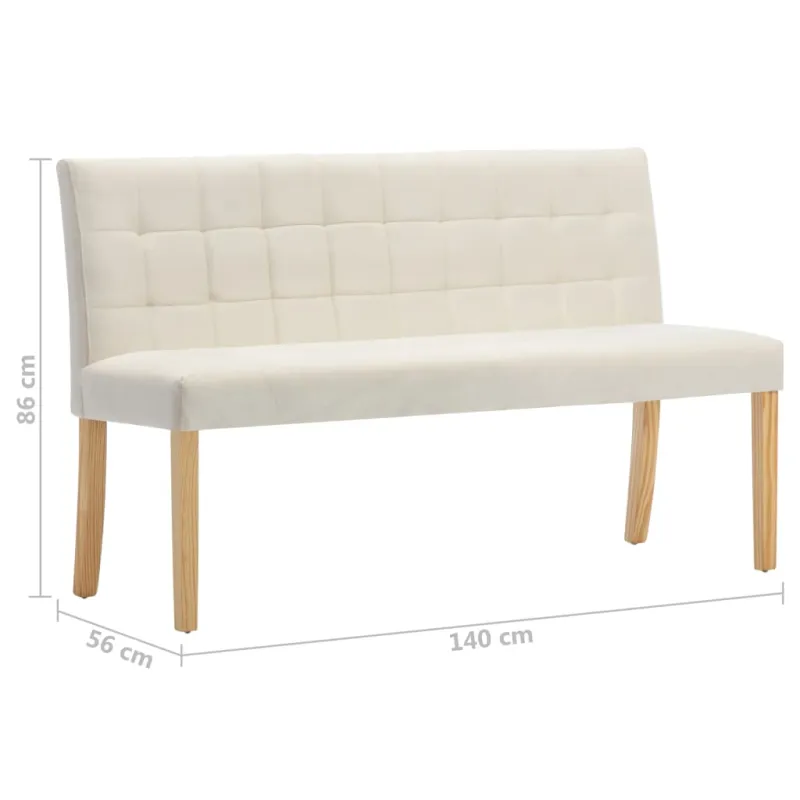 Suoliukas, kreminės spalvos, 140cm, aksomas
