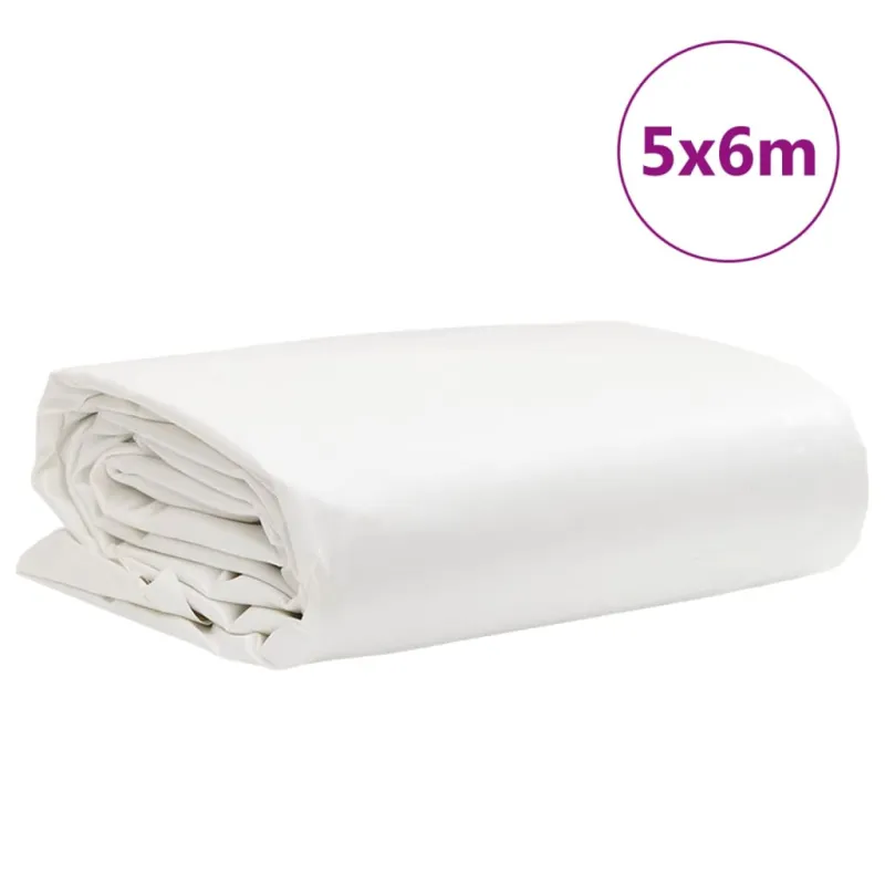 Tentas, baltos spalvos, 5x6m, 650g/m²