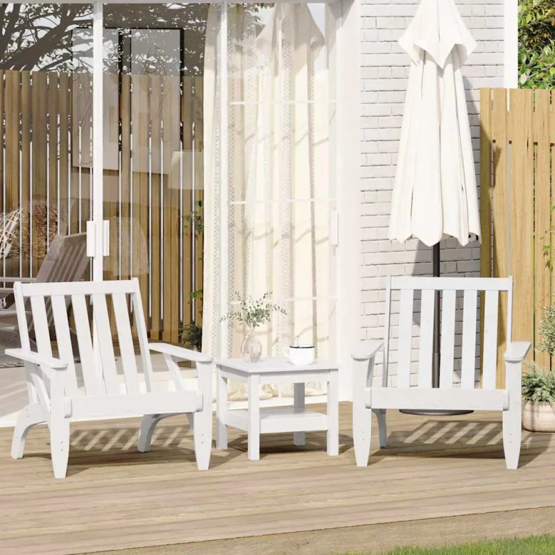 Garden Adirondack kėdės 2 vnt Baltos medžio masyvo pušies