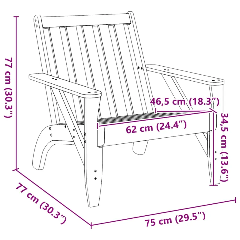 Garden Adirondack kėdės 2 vnt Baltos medžio masyvo pušies