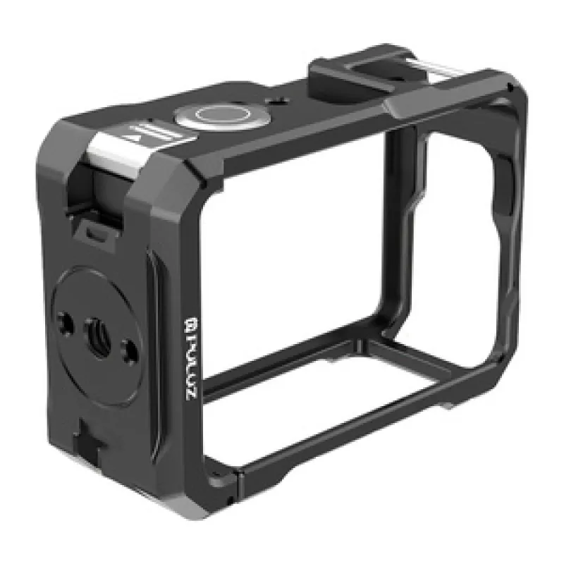 Metallist kaitsekorpus Puluz külgtallaga (cold shoe) DJI Osmo Action 6 jaoks — universaalne