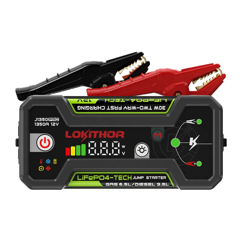 LOKITHOR J1350 Pro 25,6 Wh hyppylaturi – monikäyttöinen jump-start-laite