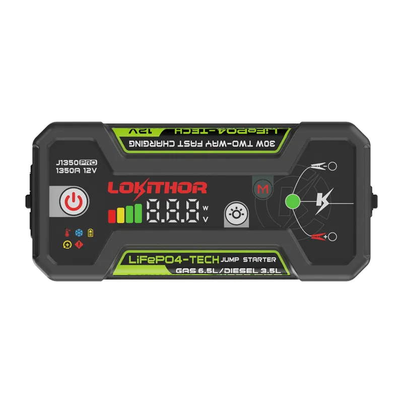 LOKITHOR J1350 Pro 25,6 Wh hyppylaturi – monikäyttöinen jump-start-laite
