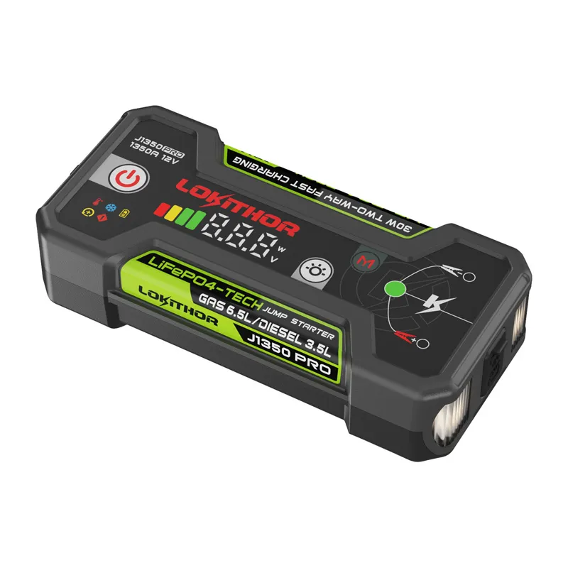 LOKITHOR J1350 Pro 25,6 Wh hyppylaturi – monikäyttöinen jump-start-laite