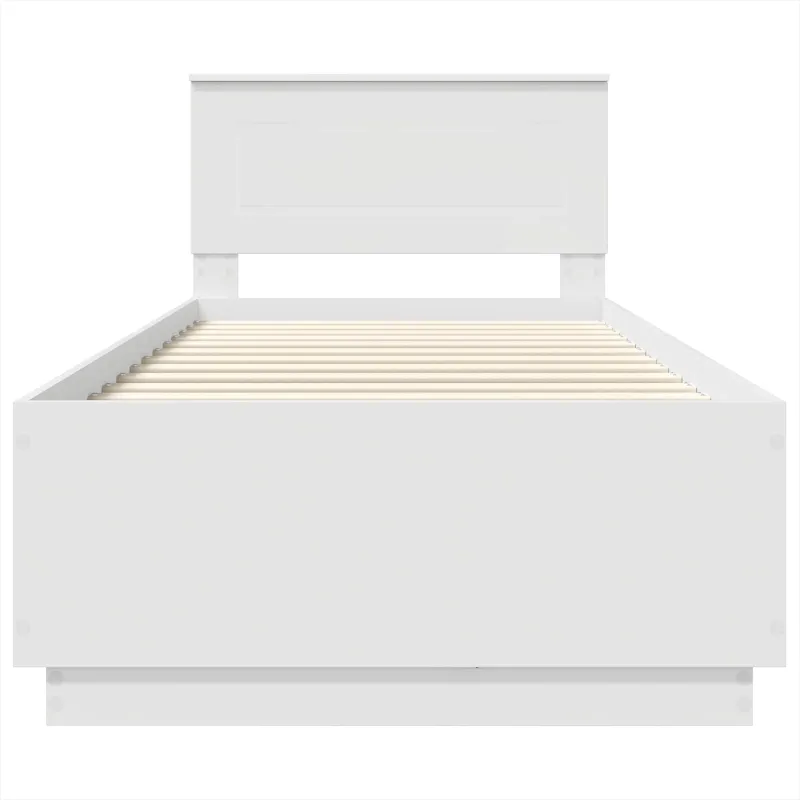 Lovos rėmas su galvūgalio Balta 100 x 200 cm Apdirbta mediena