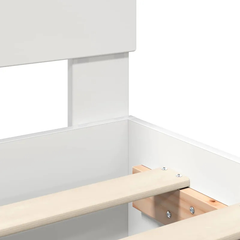 Lovos rėmas su galvūgalio Balta 100 x 200 cm Apdirbta mediena