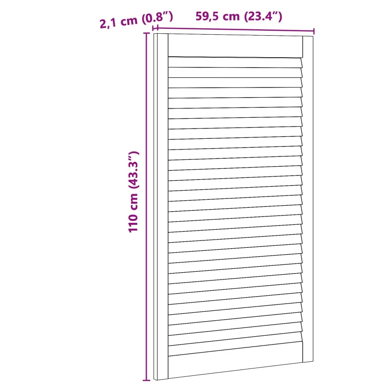 Spintelės durys su durimis 2 vnt. Natūrali 110 x 2,1 x 59,5 cm