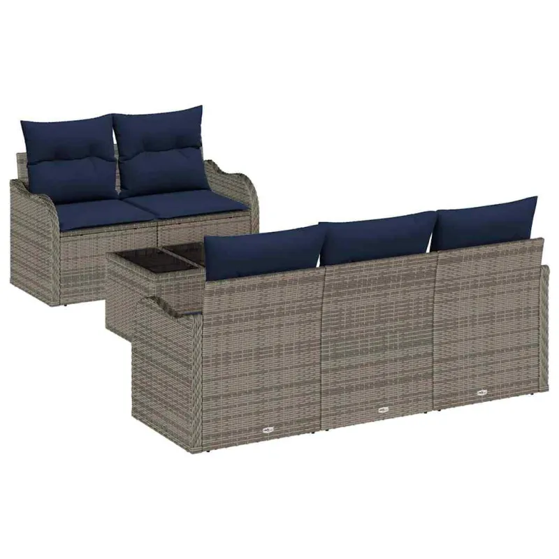 Sodo Sofų Rinkinys Pilka 55 x 55 x 37 cm poliratanas